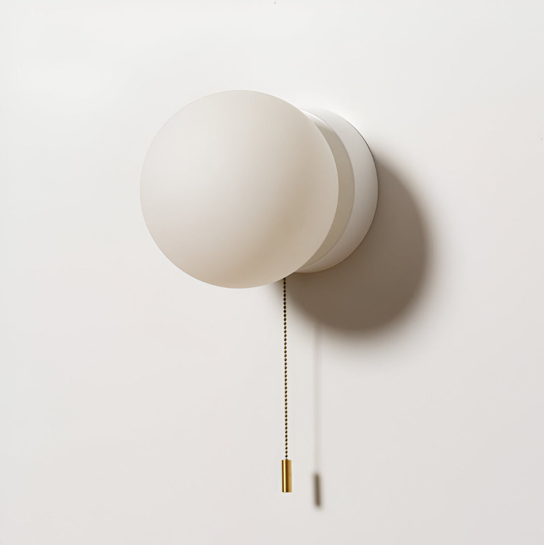 Applique da parete nordica minimalista con globo di vetro LED 1 luce con cordicella