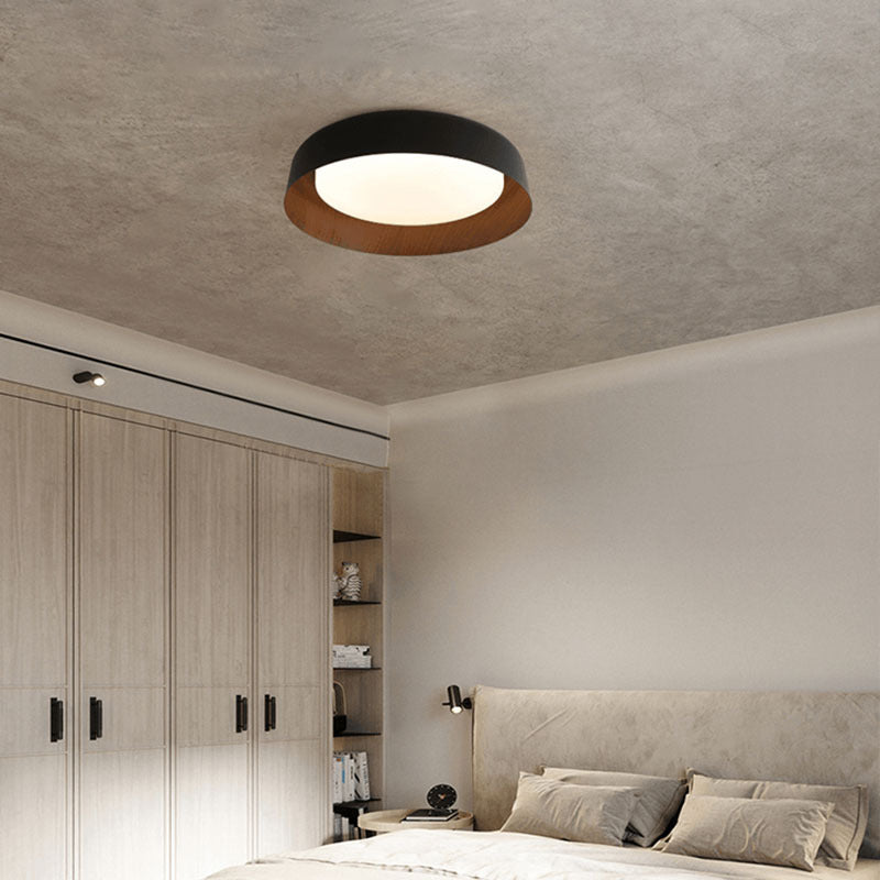 Lampada da soffitto rotonda in legno Wabi-Sabi LED 1 luce