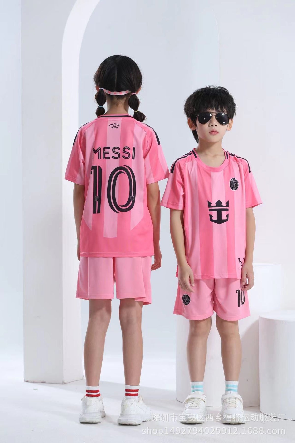Conjunto de camiseta y pantalones cortos de fútbol para niños Inter Miami - Lionel Messi