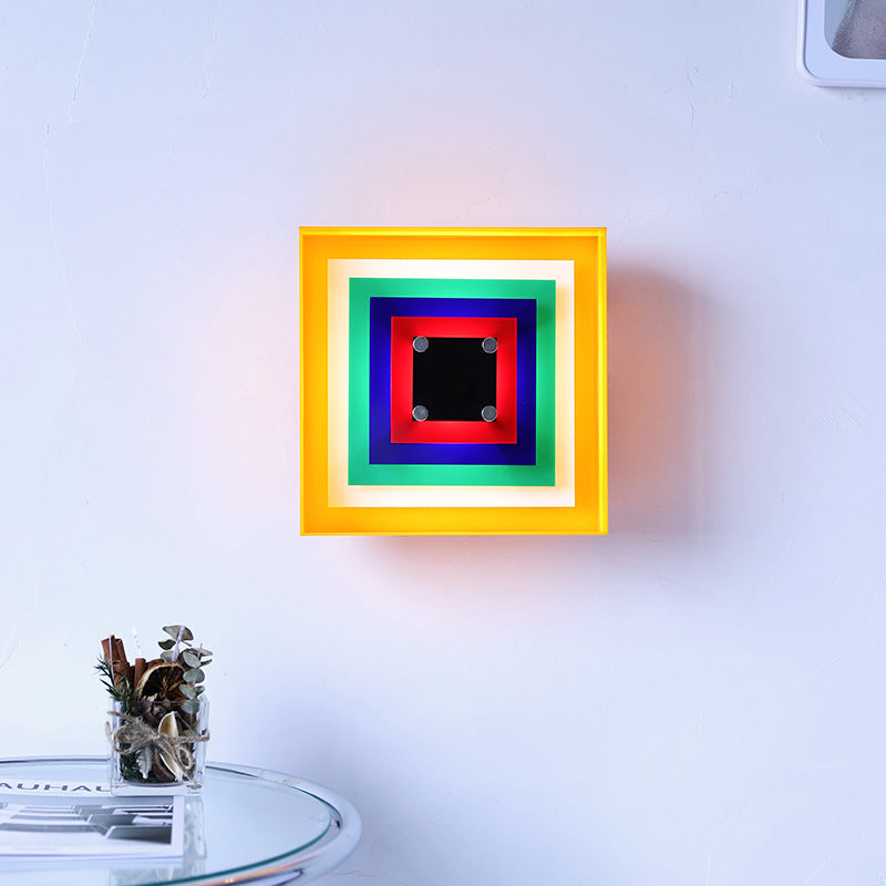 Memphis Bauhaus quadratischer Wandleuchter LED 1-Flammig