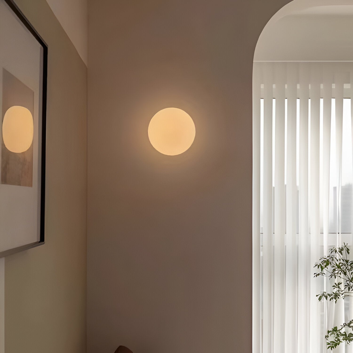 Applique da parete rotonda in vetro minimalista LED 1 luce