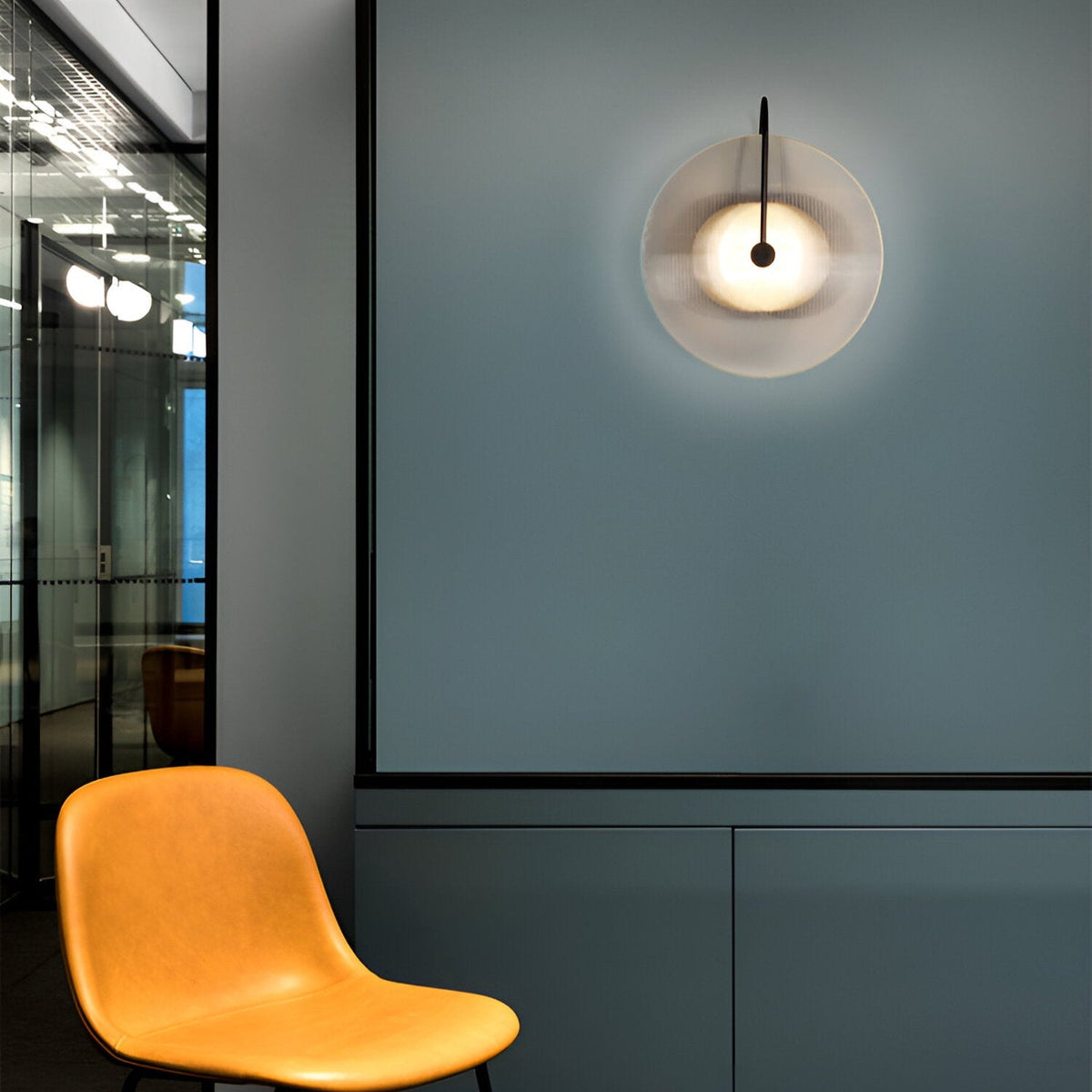 Postmodern Nordic Frosted Glass Round Wall Sconce LED 1-Light