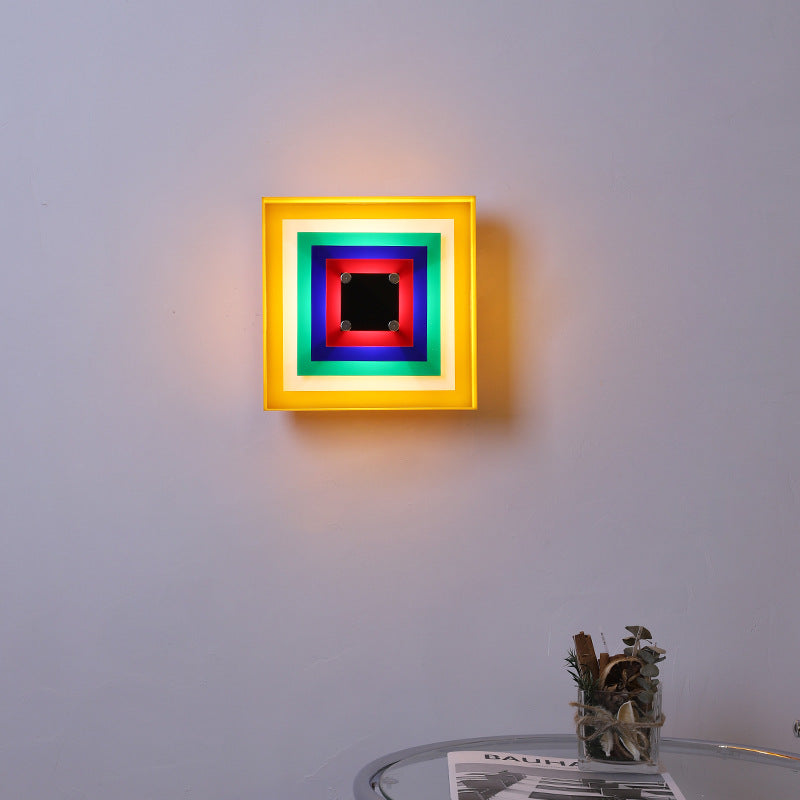 Memphis Bauhaus quadratischer Wandleuchter LED 1-Flammig