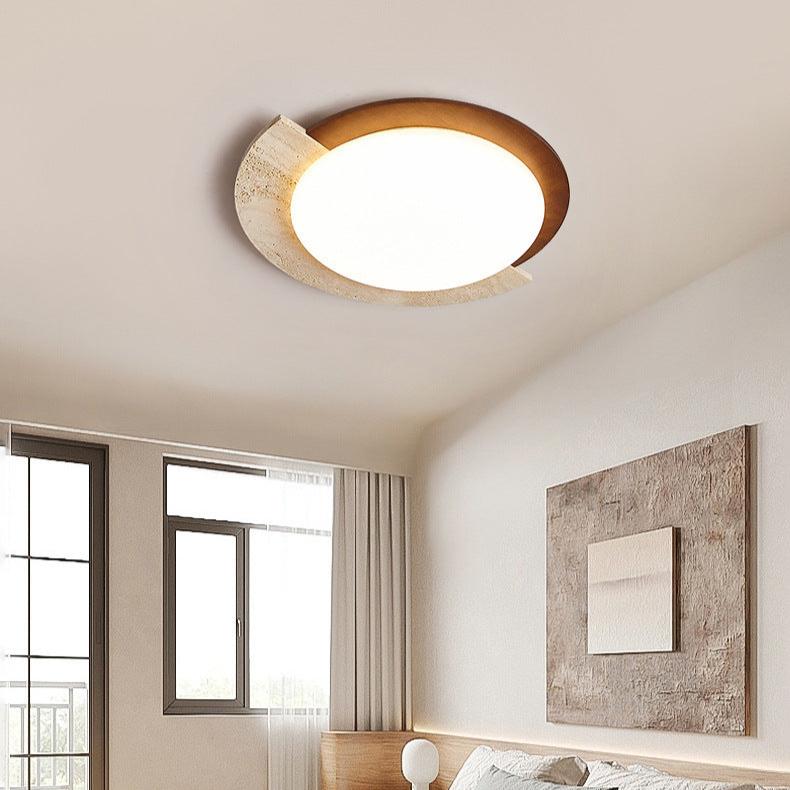 Retro Travertine Geometric Ceiling Light LED 1-Light