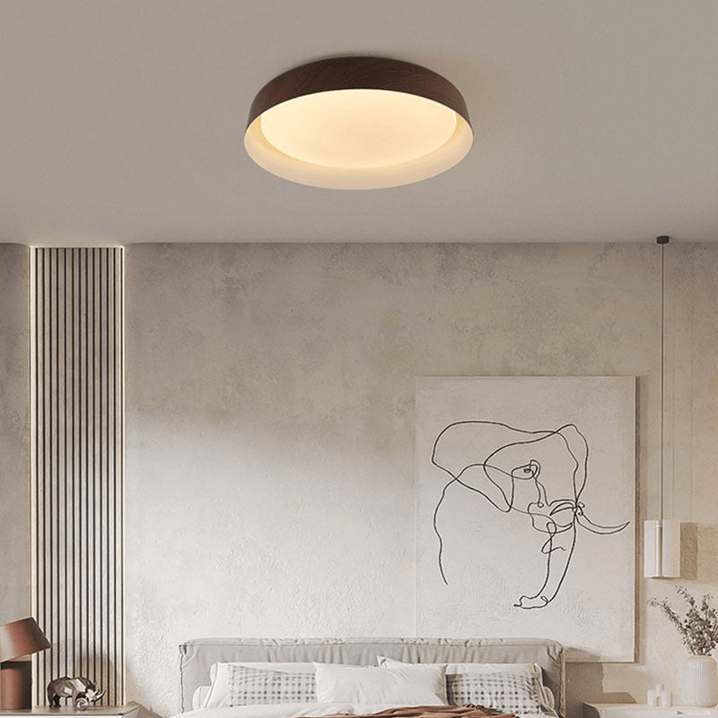 Lampada da soffitto rotonda in legno Wabi-Sabi LED 1 luce