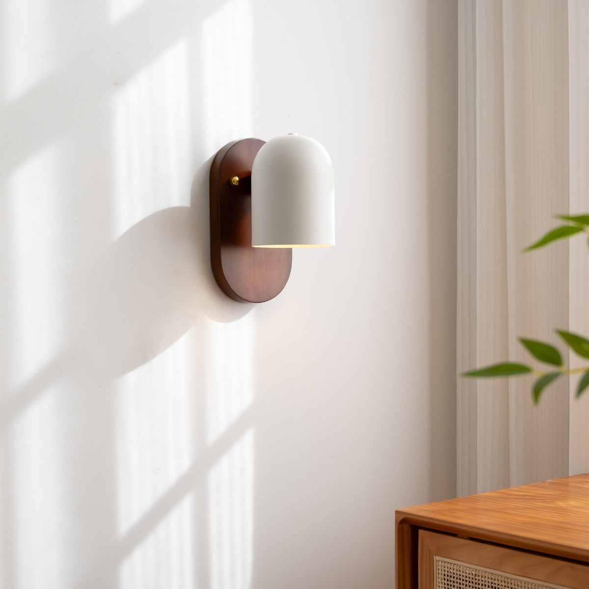 Applique da parete nordica in metallo noce Zen LED 1 luce