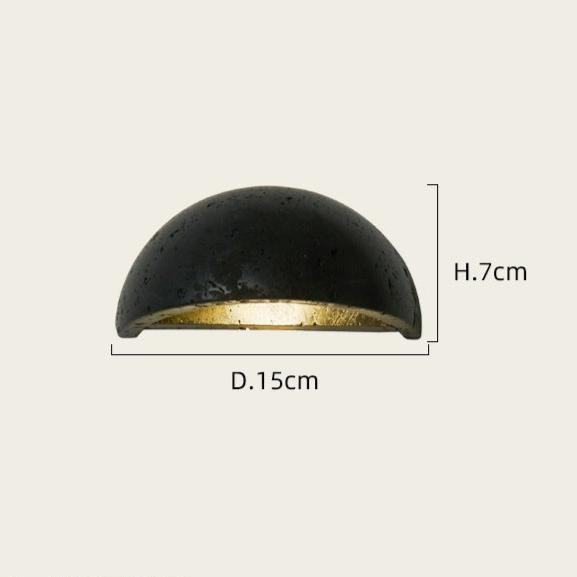 Wabi-Sabi Travertine Semicircular Wall Sconce LED 1-Light