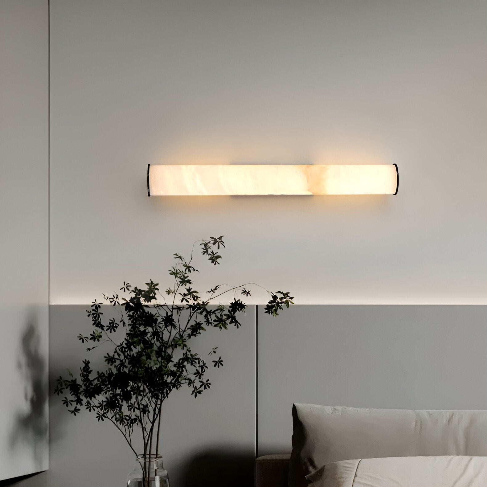 Moderner minimalistischer spanischer Marmor Kupfer Wandleuchter LED 1-Flammig