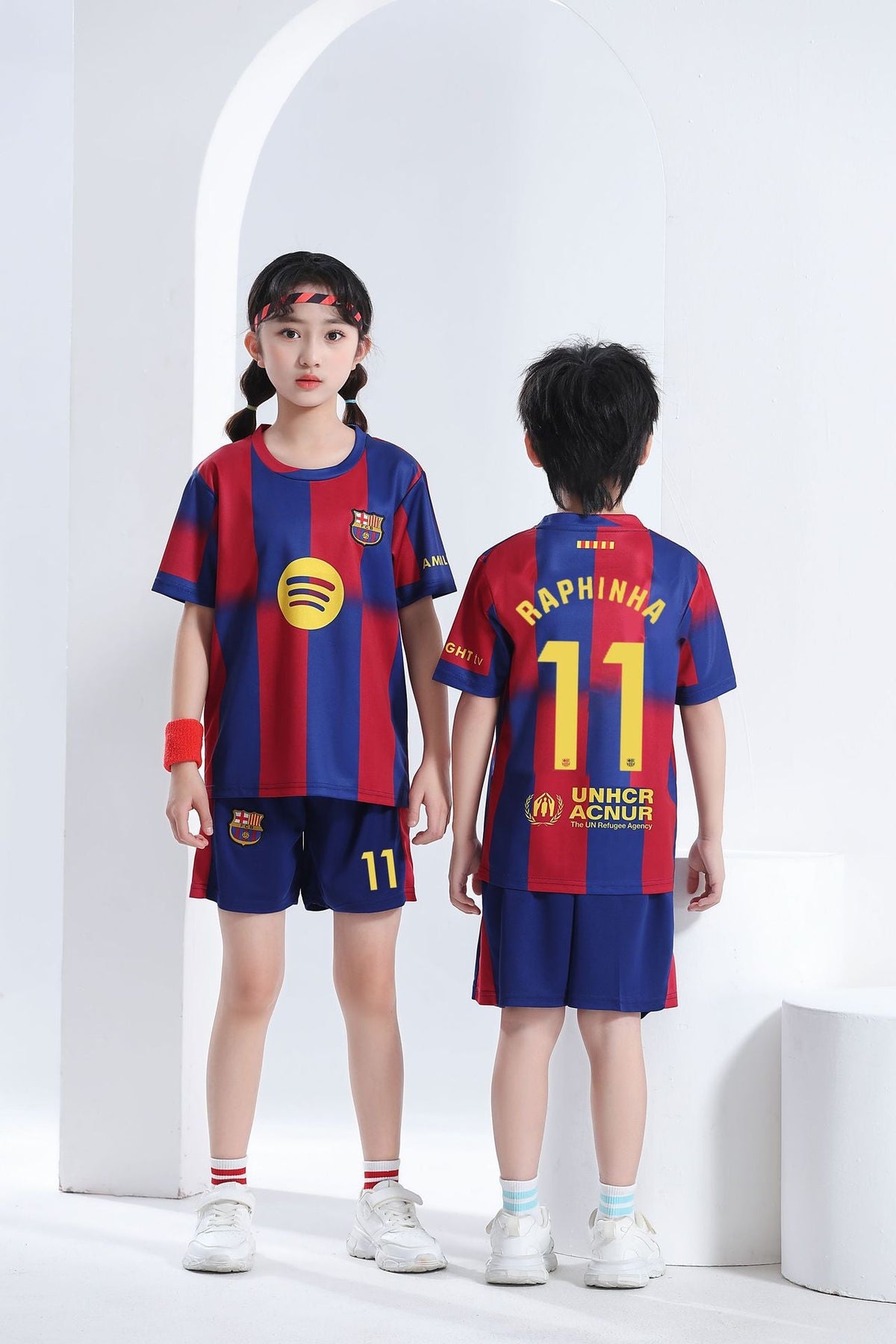 Conjunto de camiseta y pantalones cortos de fútbol para niños – Raphinha