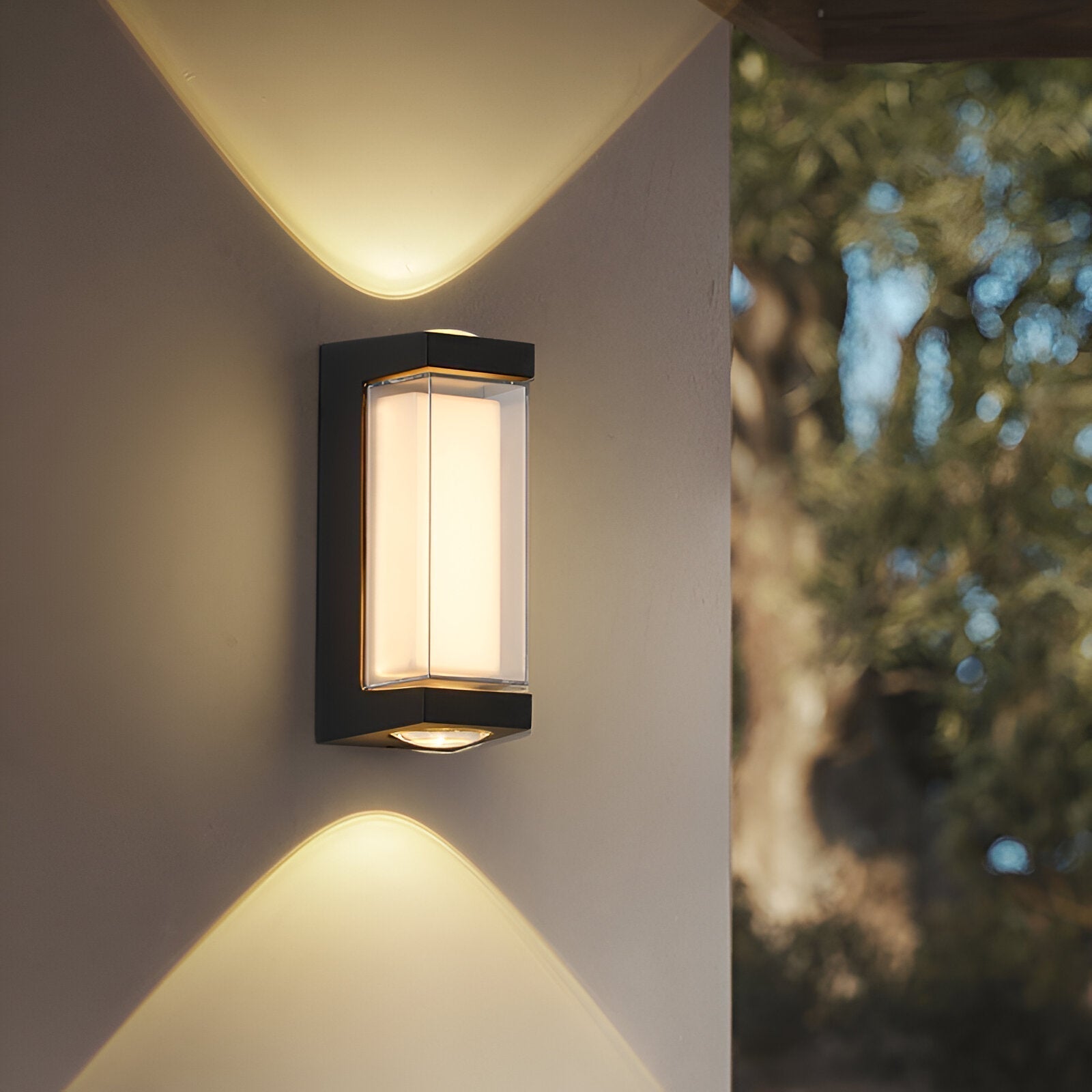 Nordische minimalistische Acryl rechteckige Außenwandleuchte LED Up-Down