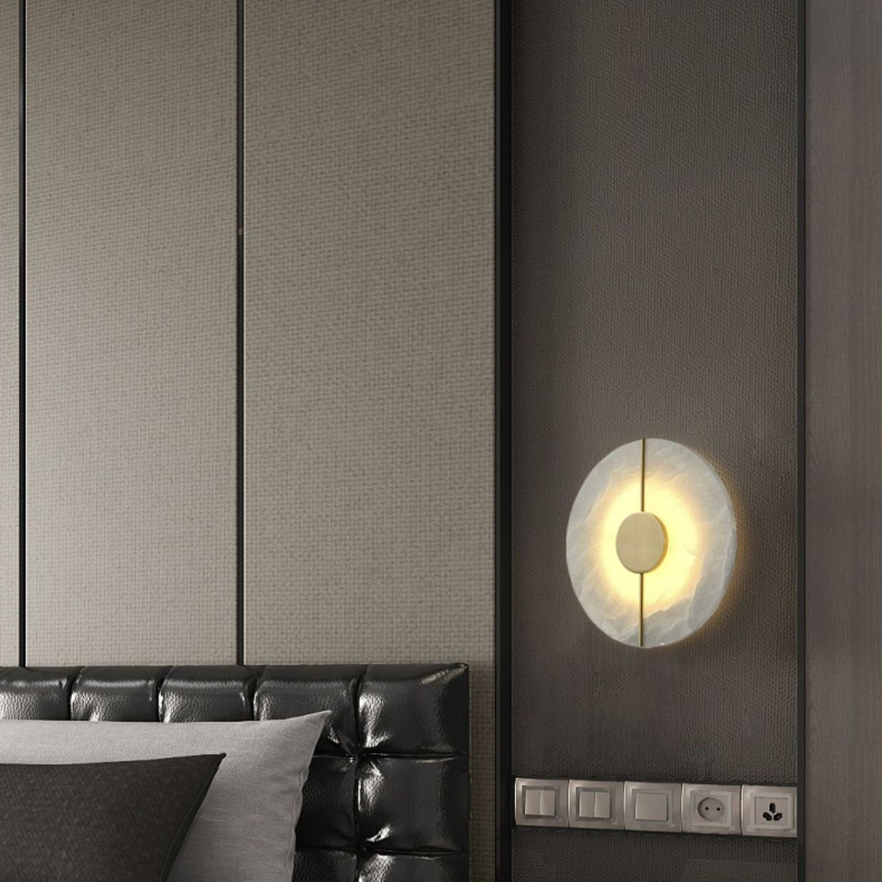 Applique da parete rotonda in marmo nordico moderno LED 1 luce