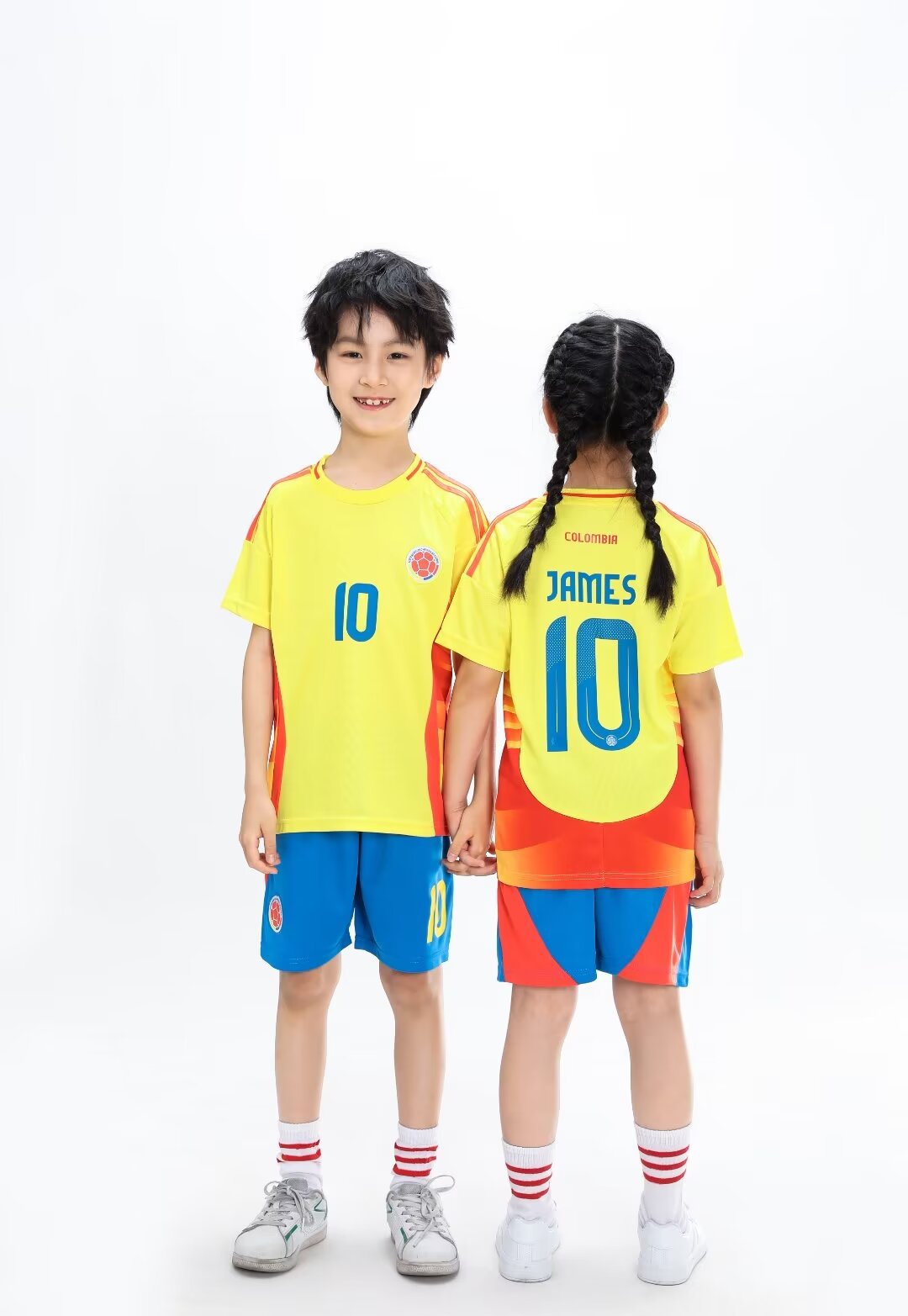 Conjunto de camiseta y pantalones cortos de fútbol para niños Colombia - James Rodríguez