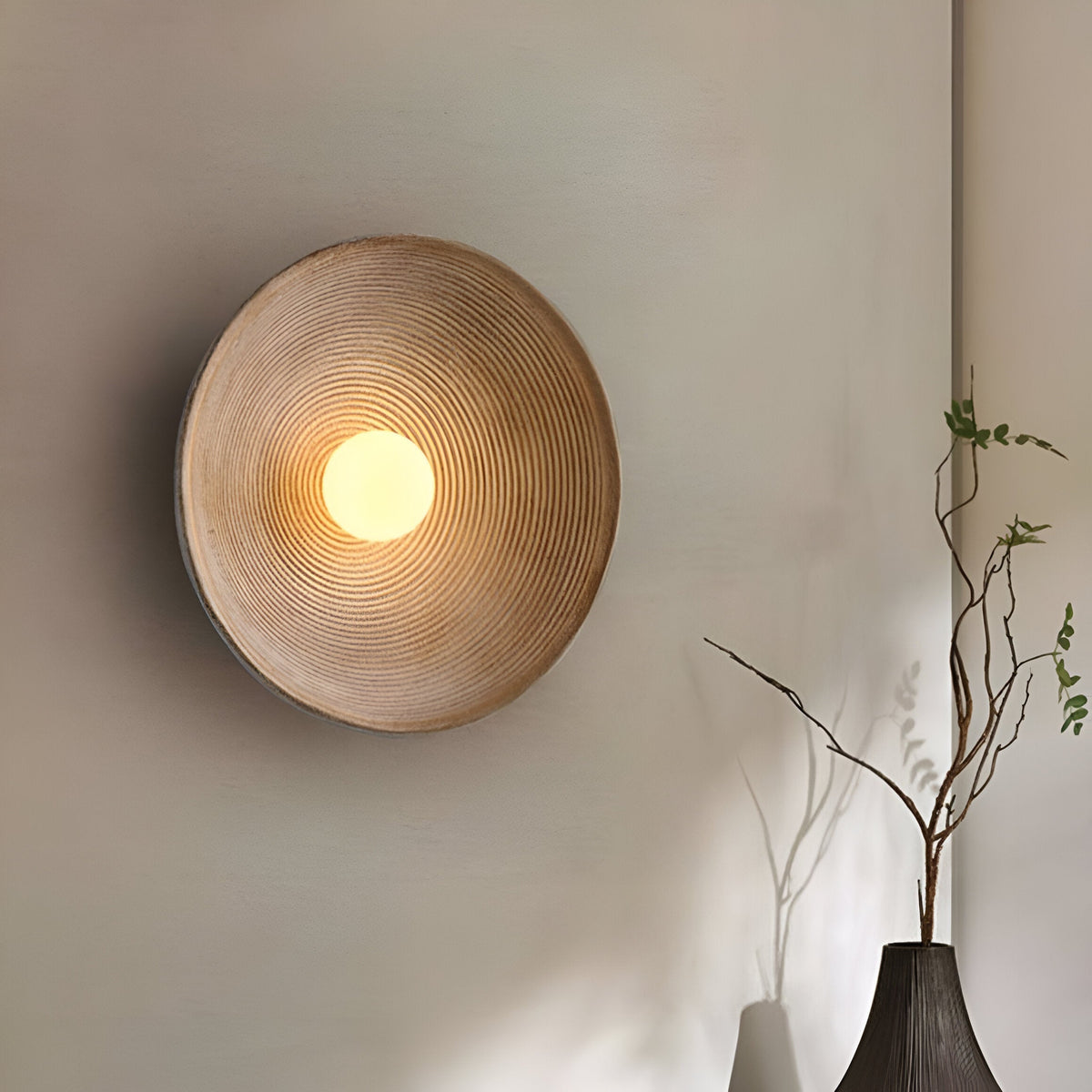 Retro Harz Keramik-Stil runde LED-Wandleuchte 1-flammig