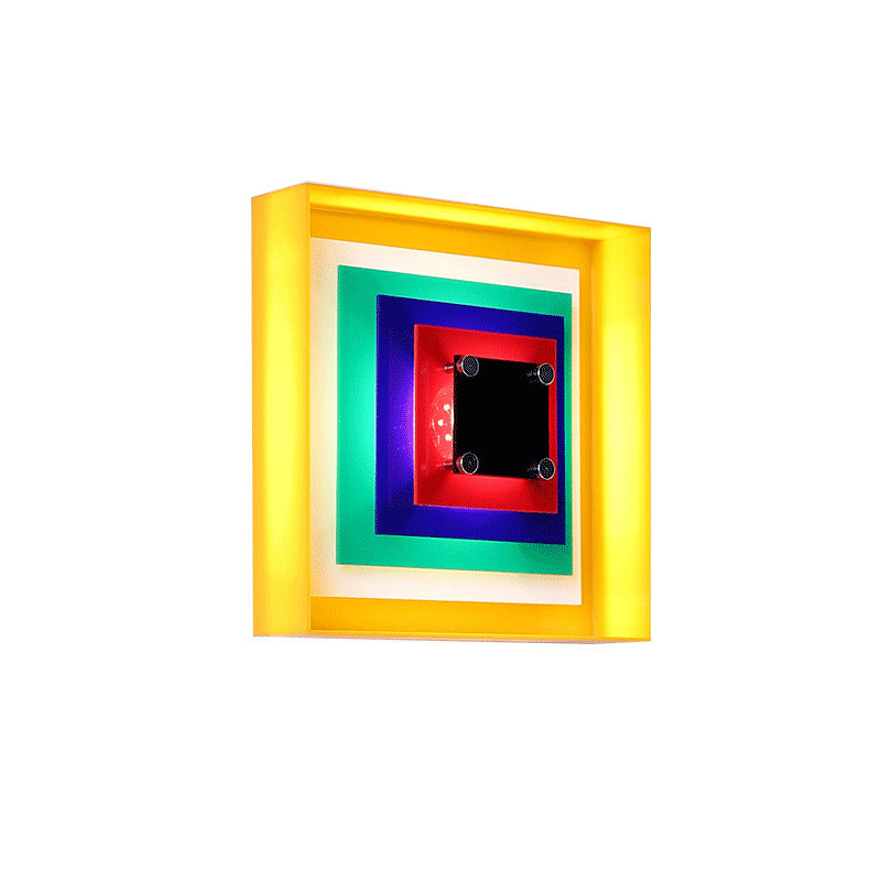 Memphis Bauhaus quadratischer Wandleuchter LED 1-Flammig