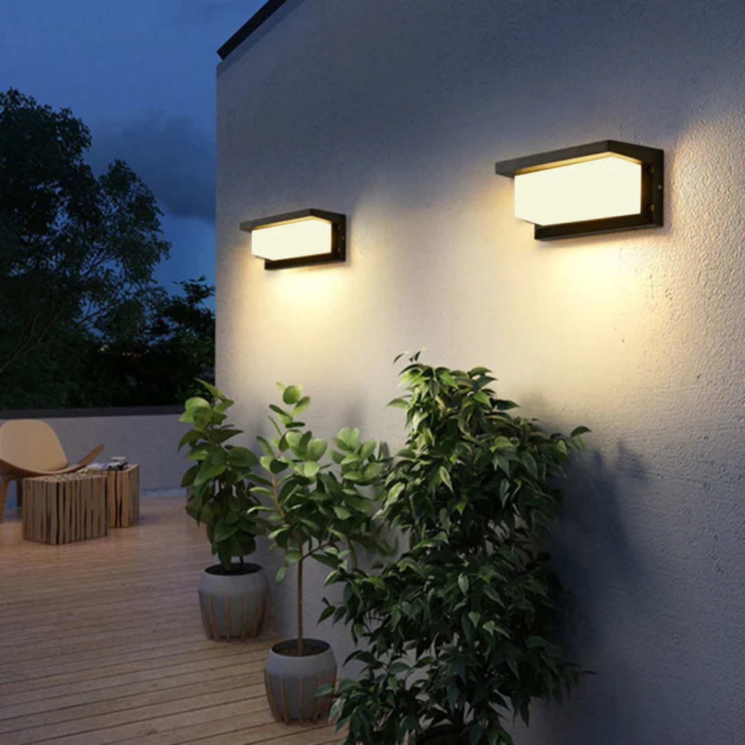 Lámpara de pared con sensor de movimiento para exteriores – Luz LED eficiente para exteriores para jardines y entradas
