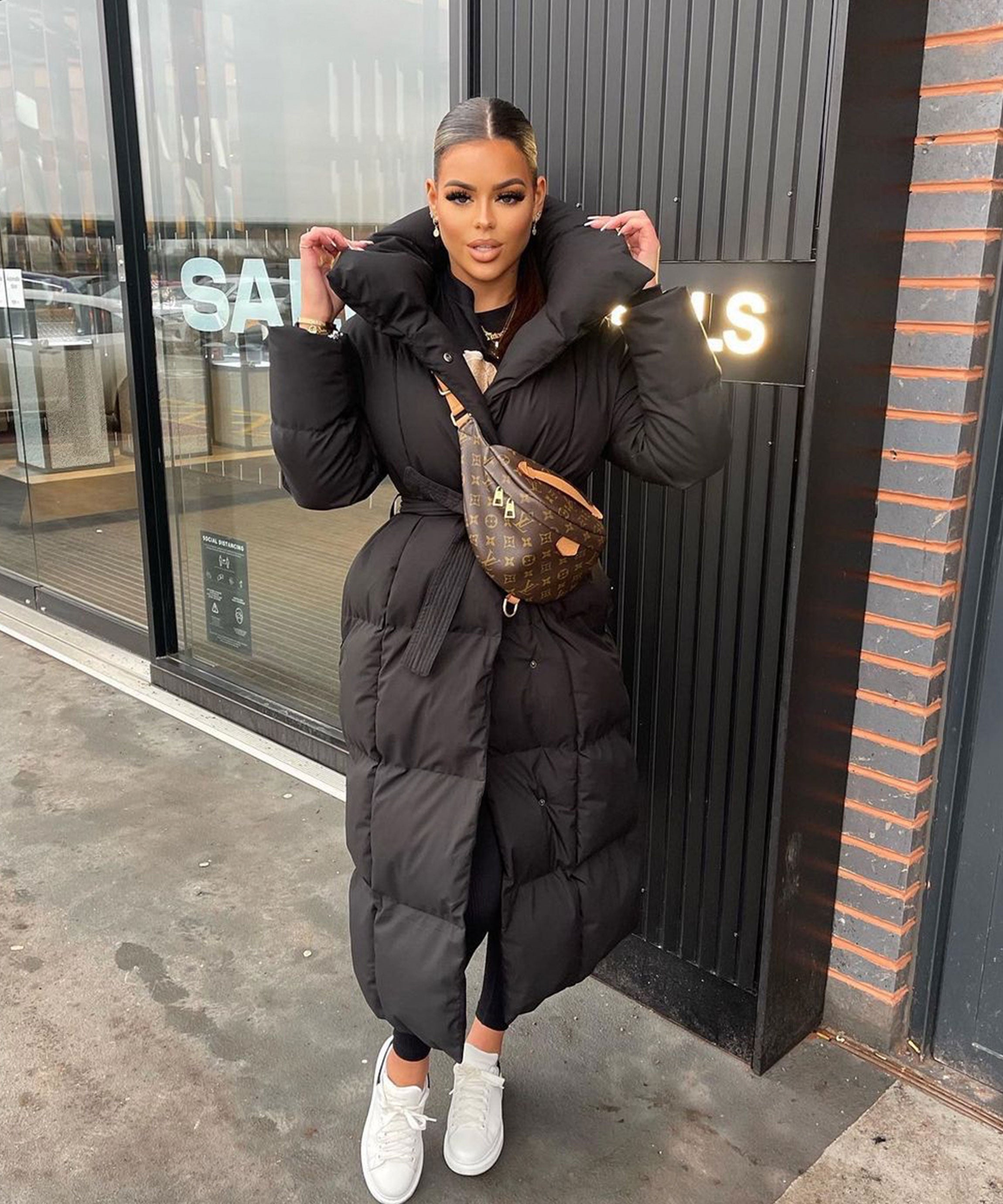 WOMEN’S LONG PUFFER COAT | BLACK MAXI BELTED WINTER JACKET