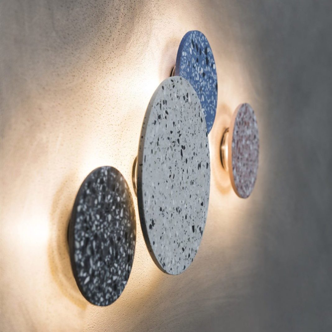 Moderner Terrazzo runder Wandleuchter LED 1-Flammig