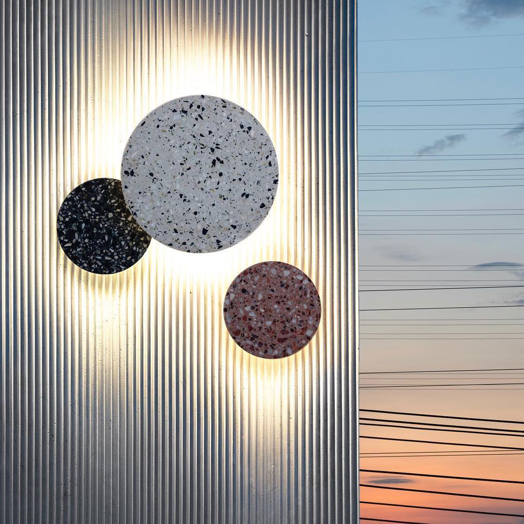 Moderner Terrazzo runder Wandleuchter LED 1-Flammig