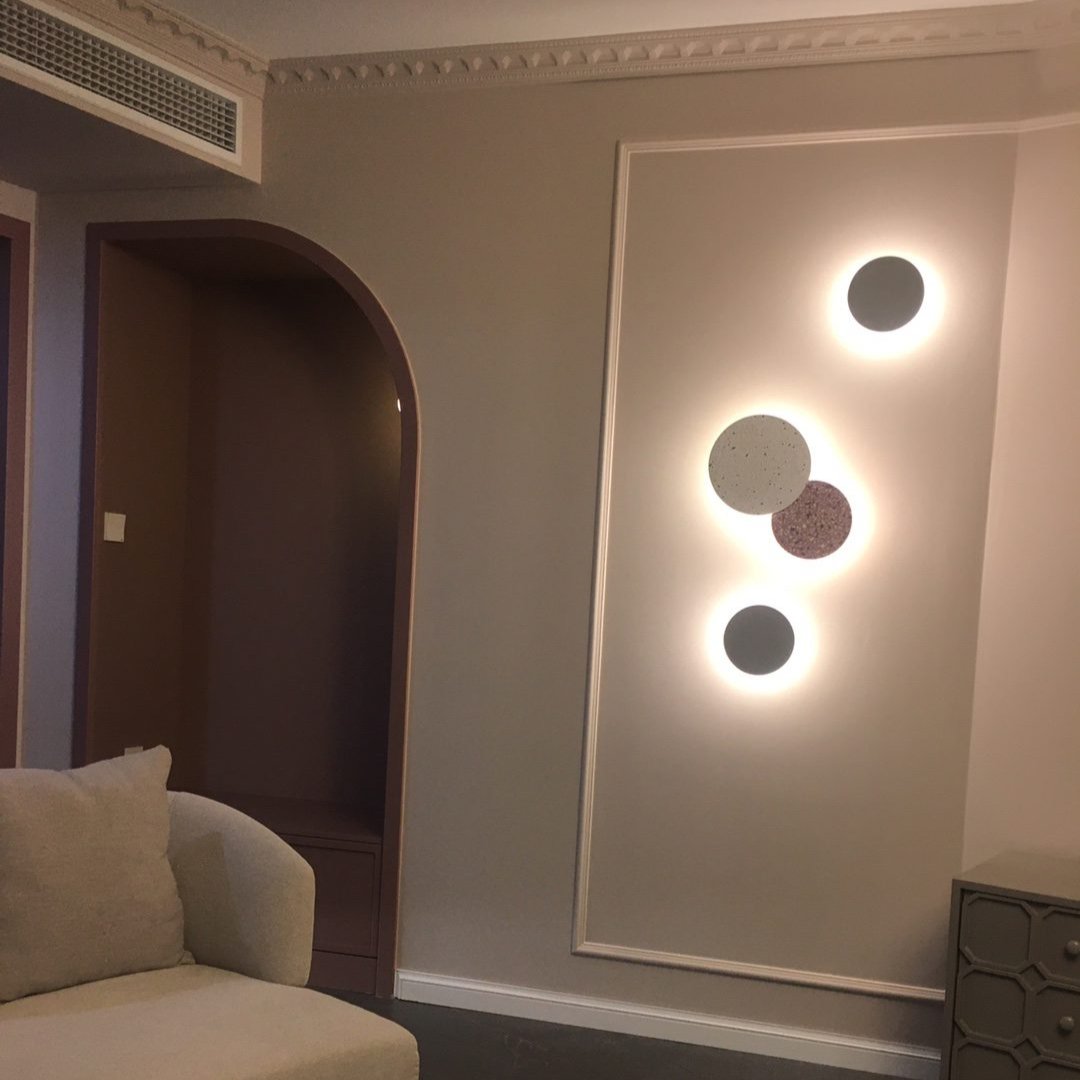 Moderner Terrazzo runder Wandleuchter LED 1-Flammig