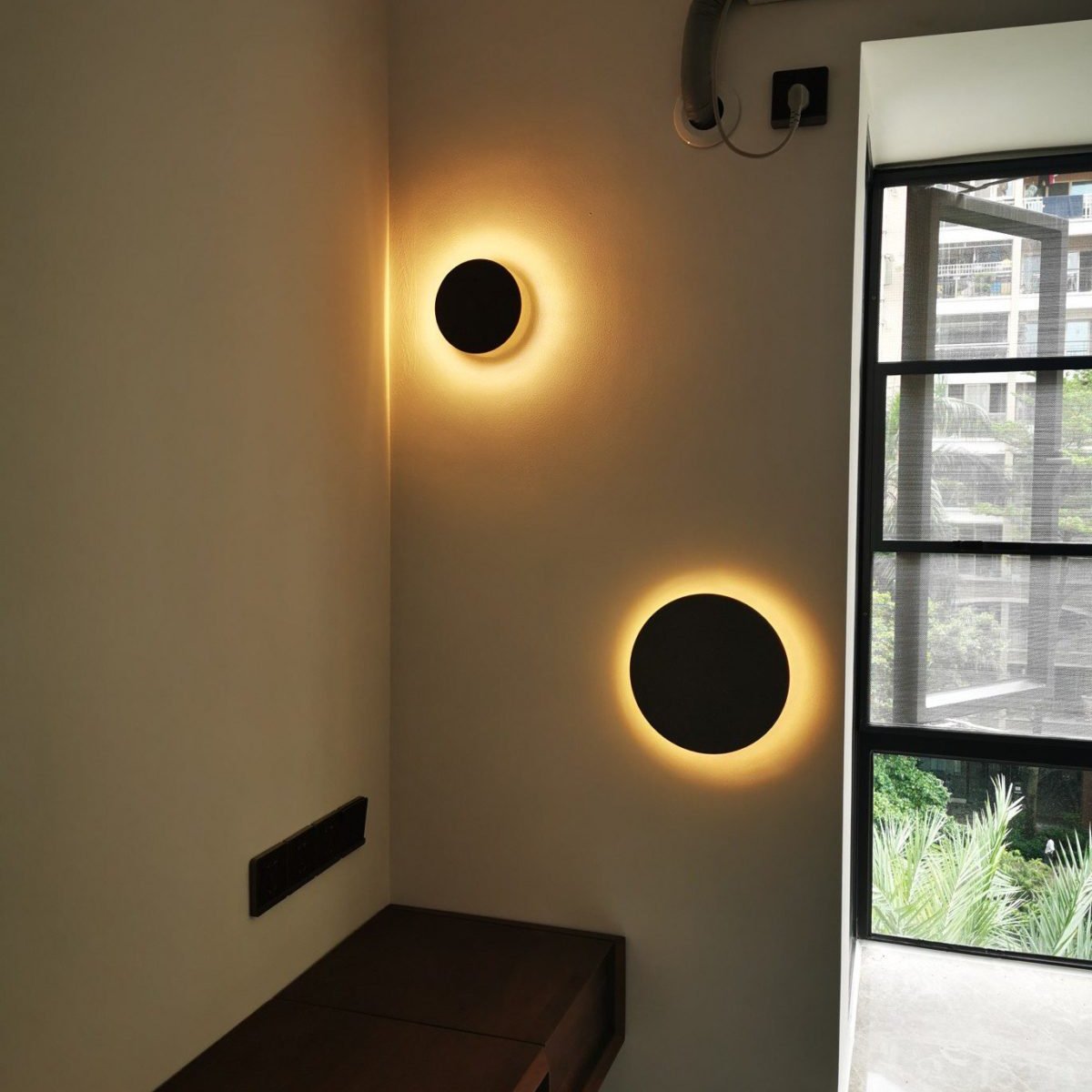 Moderner Terrazzo runder Wandleuchter LED 1-Flammig