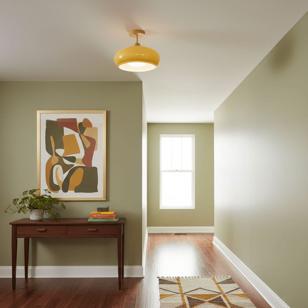 Lámpara de techo nórdica semiencastrada con cúpula de madera y vidrio LED 1 luz
