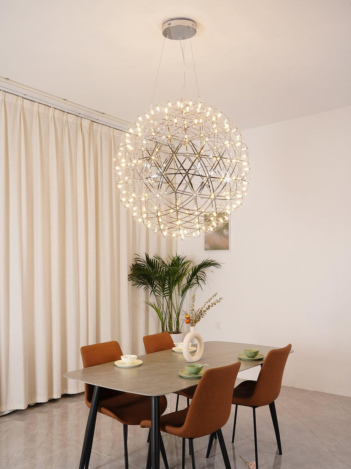 Modern Sphere Stainless Steel LED Pendant Light 1-Light