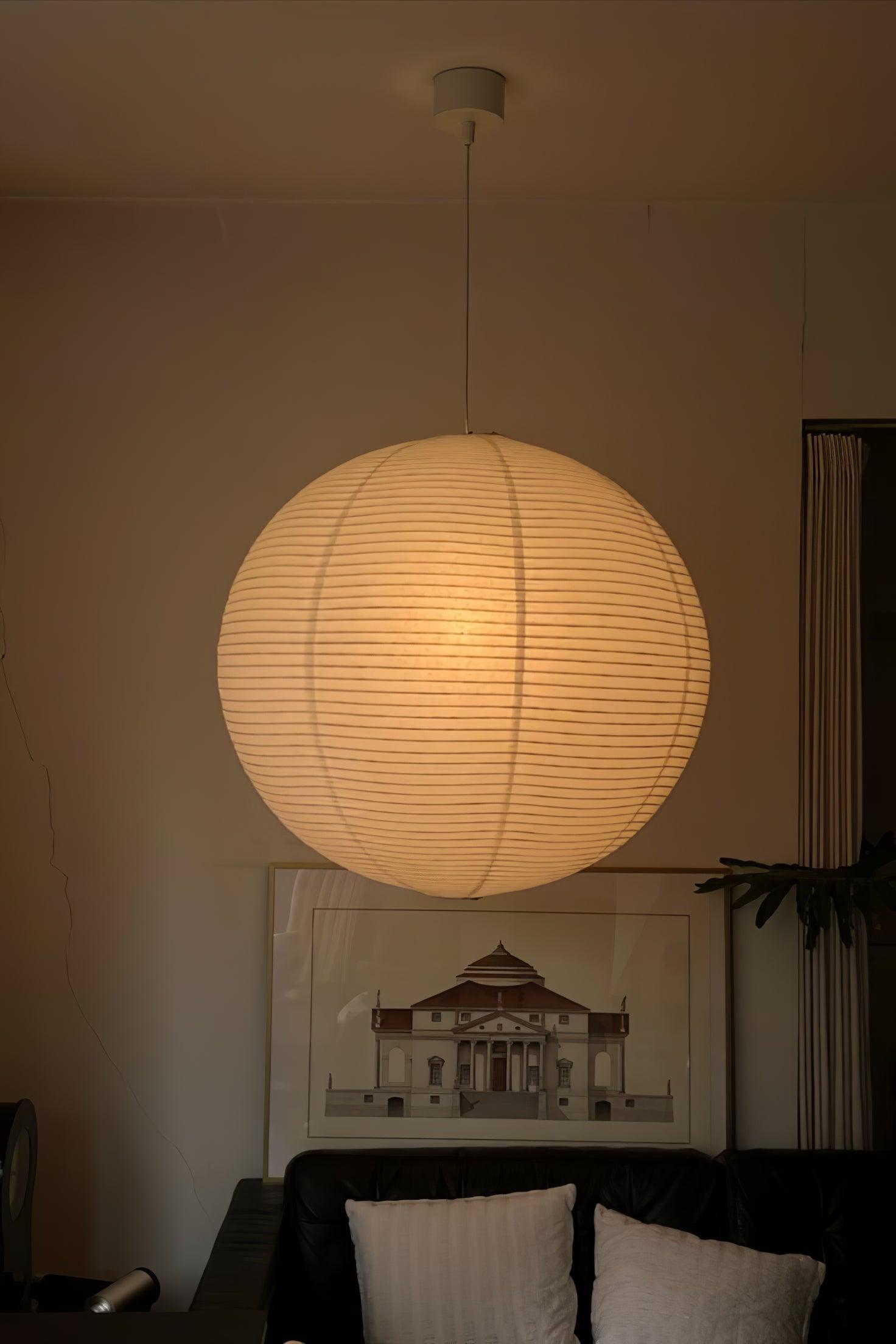 Lámpara colgante japonesa de globo de papel washi 1 luz