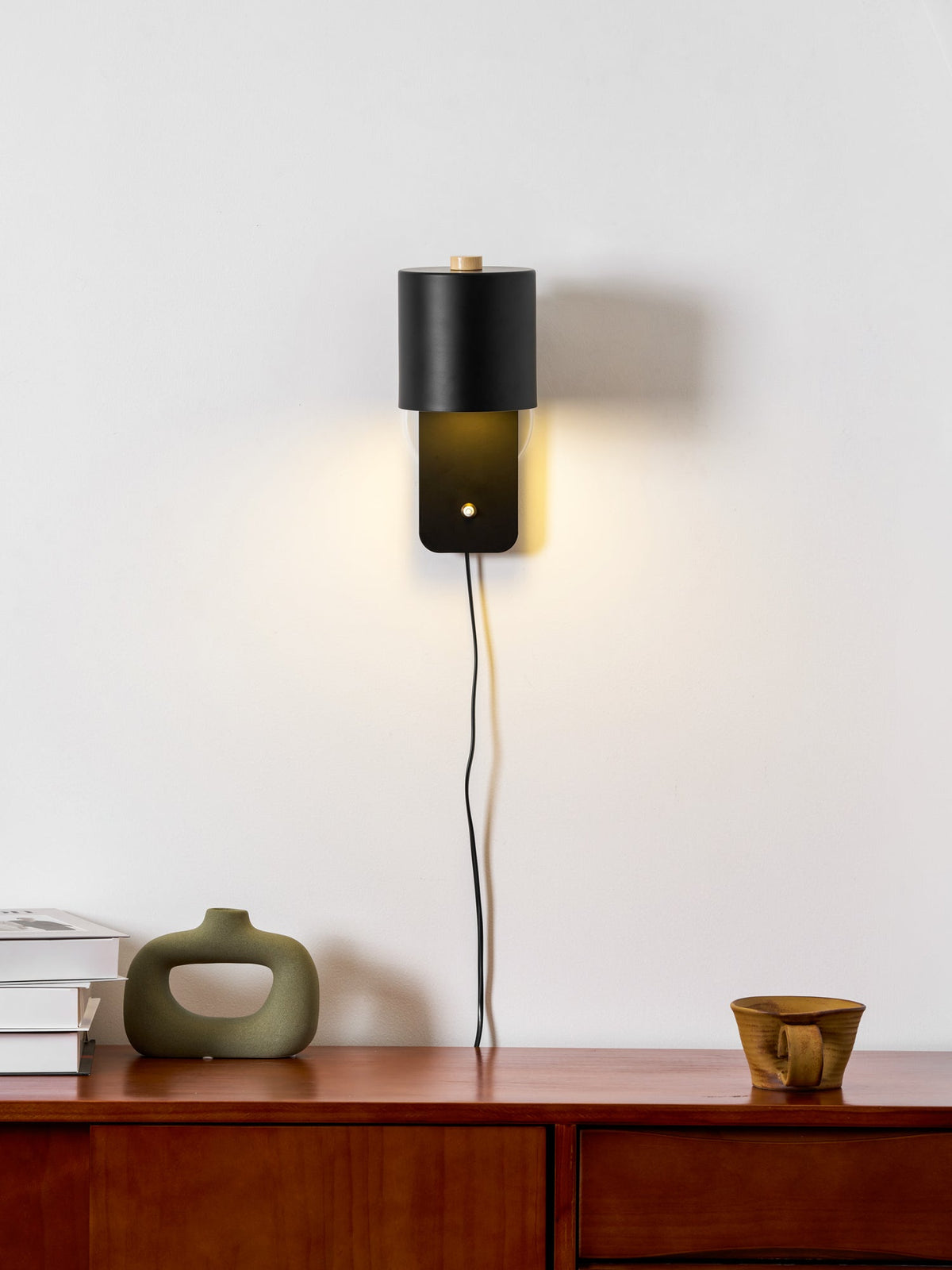 Applique da parete moderna minimalista cilindrica rotante a spina a 1 luce