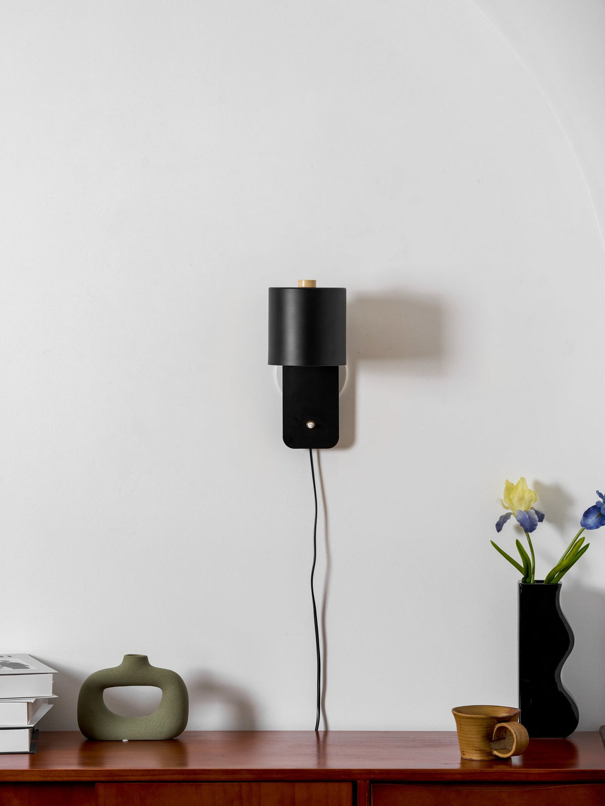 Applique da parete moderna minimalista cilindrica rotante a spina a 1 luce