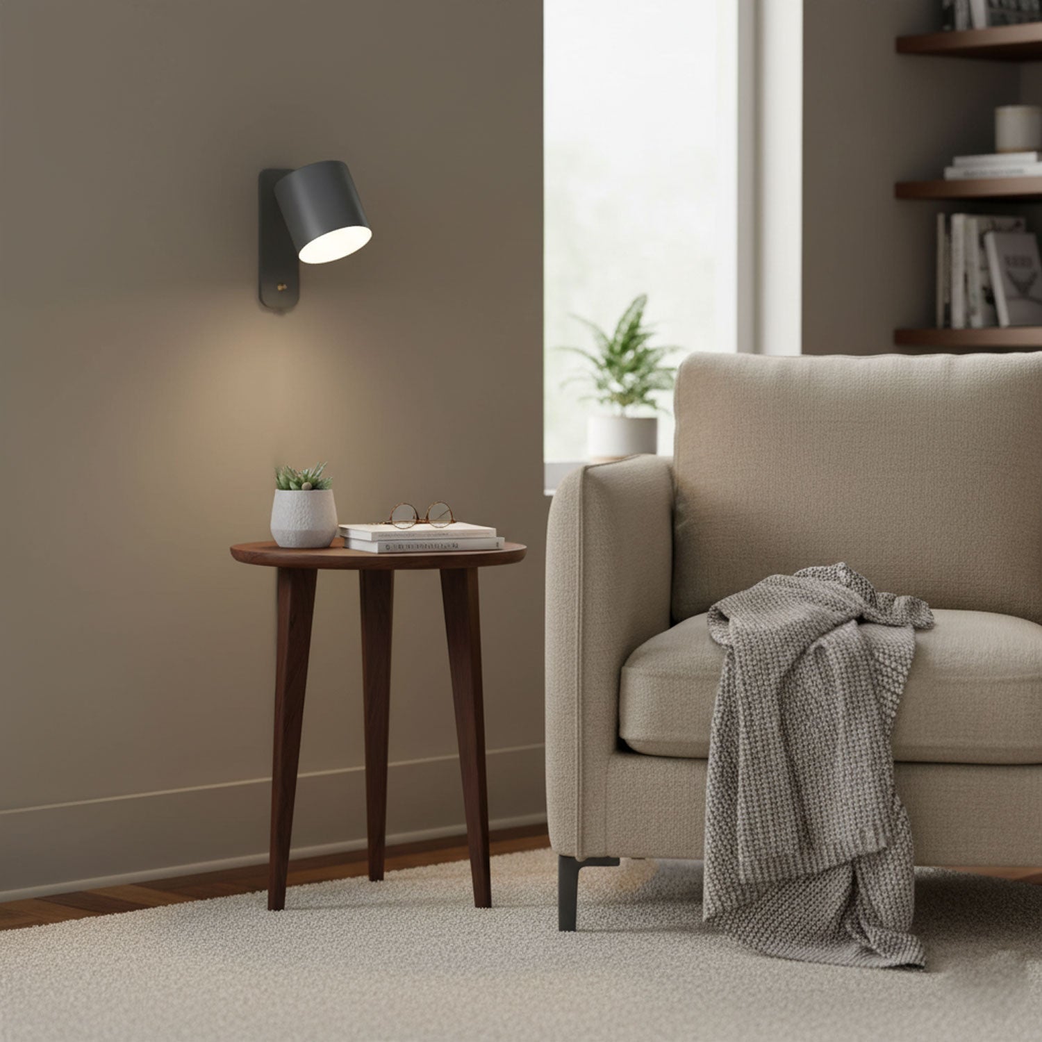 Moderne minimalistische draaibare cilindervormige LED-wandlamp, 1-licht