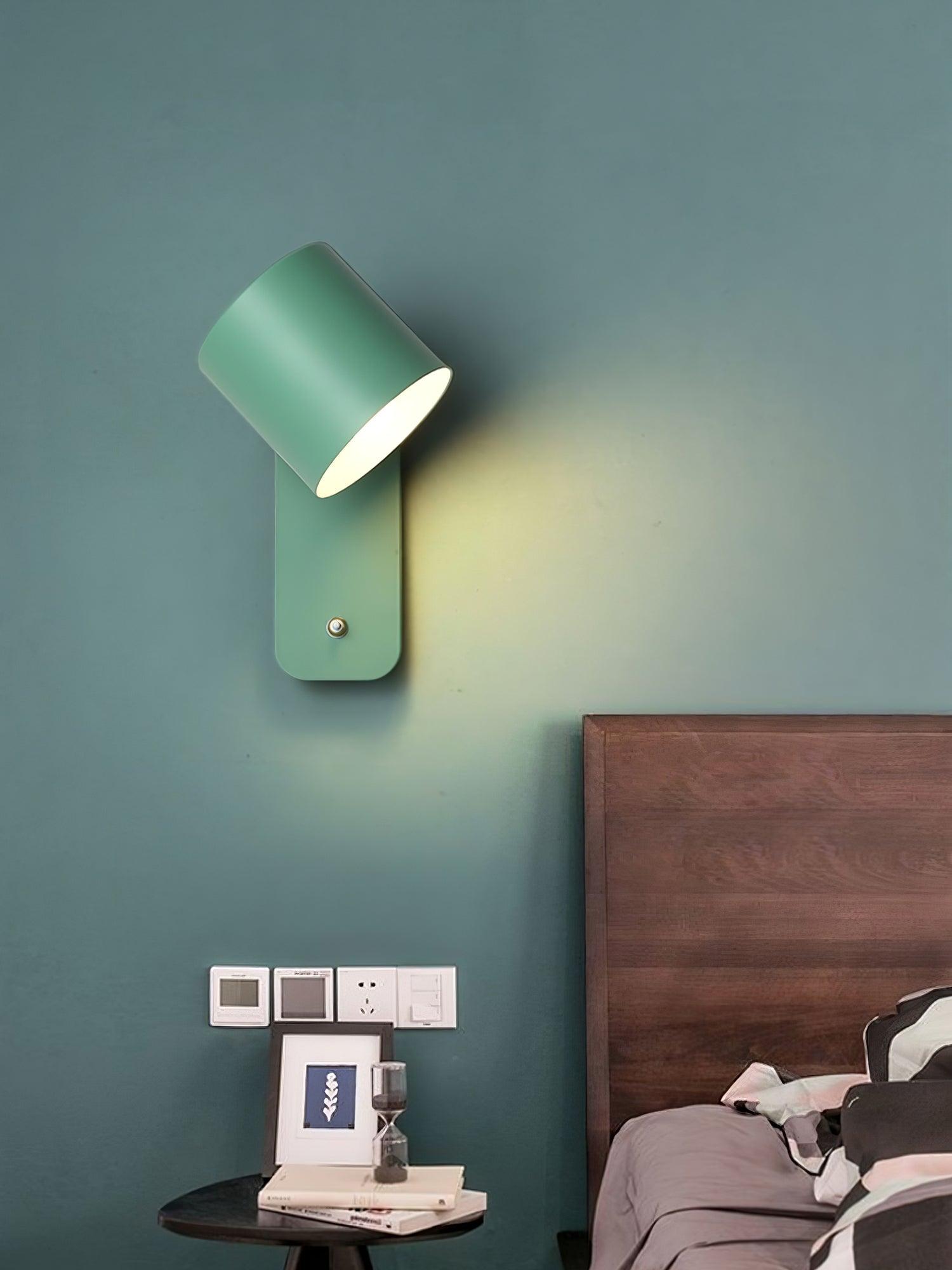 Moderne minimalistische draaibare cilindervormige LED-wandlamp, 1-licht