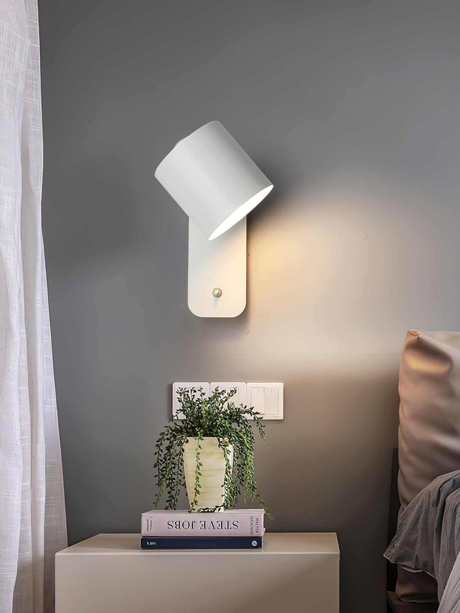 Moderne minimalistische draaibare cilindervormige LED-wandlamp, 1-licht