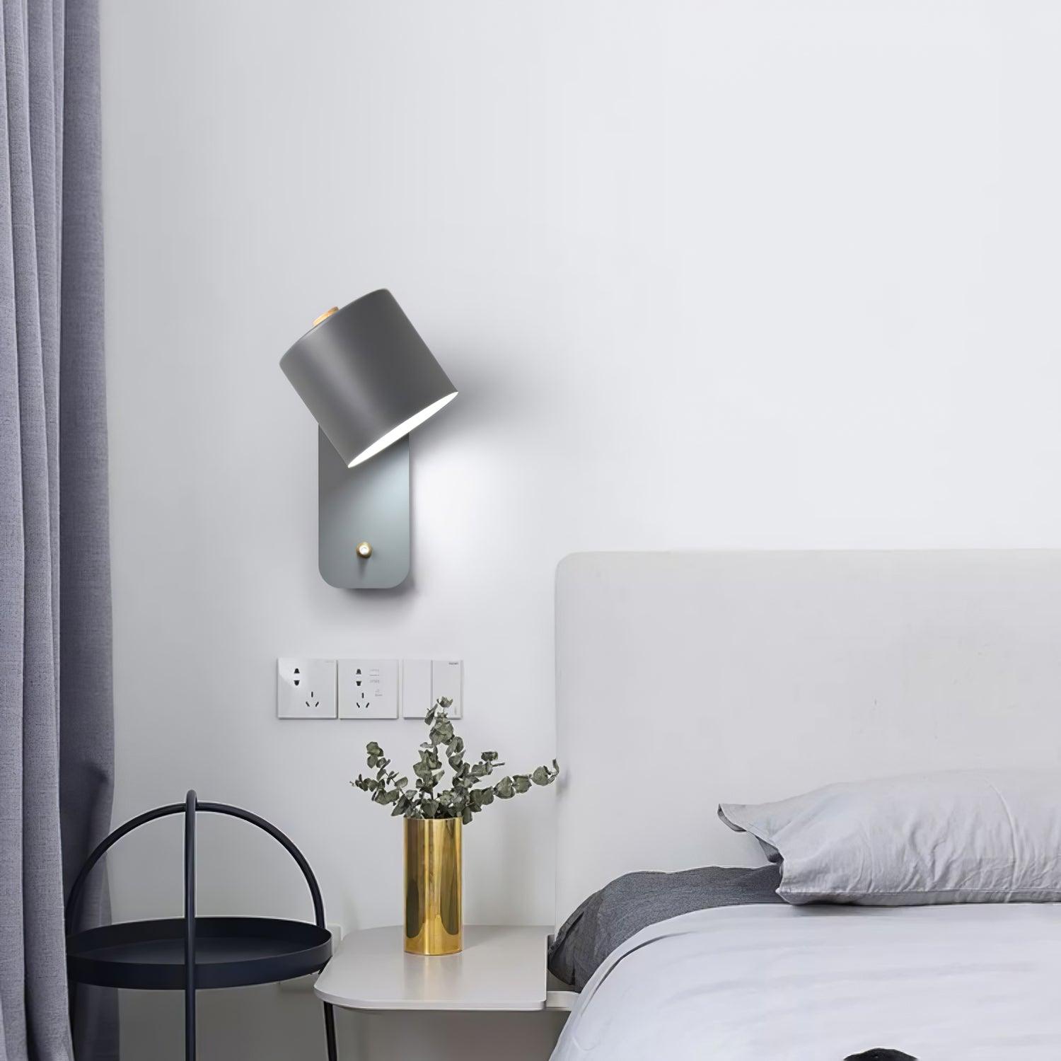 Moderne minimalistische draaibare cilindervormige LED-wandlamp, 1-licht