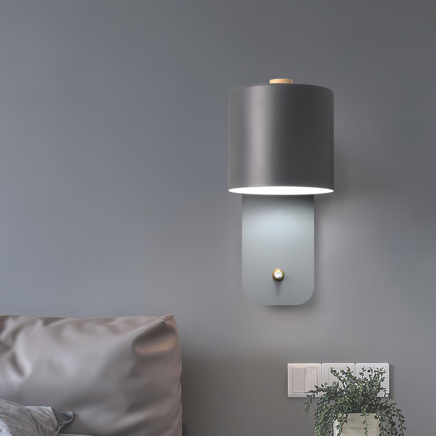 Moderne minimalistische draaibare cilindervormige LED-wandlamp, 1-licht