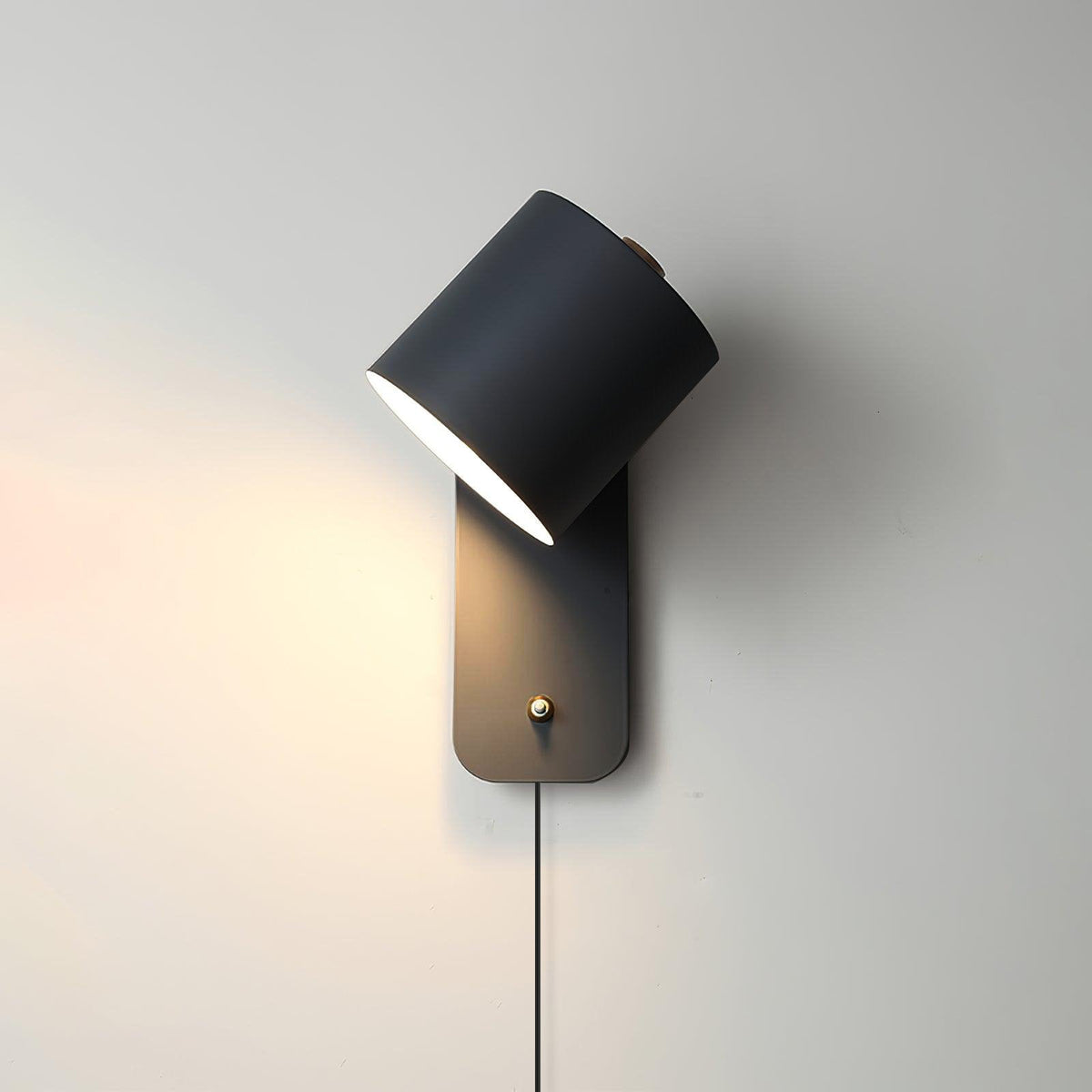 Applique da parete moderna minimalista cilindrica rotante a spina a 1 luce