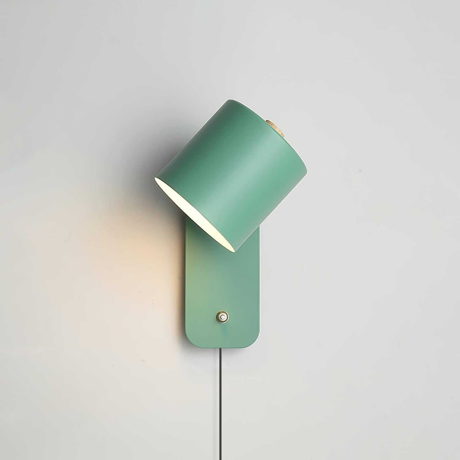 Modern Minimalist Rotatable Cylinder Plug-In Wall Sconce 1-Light
