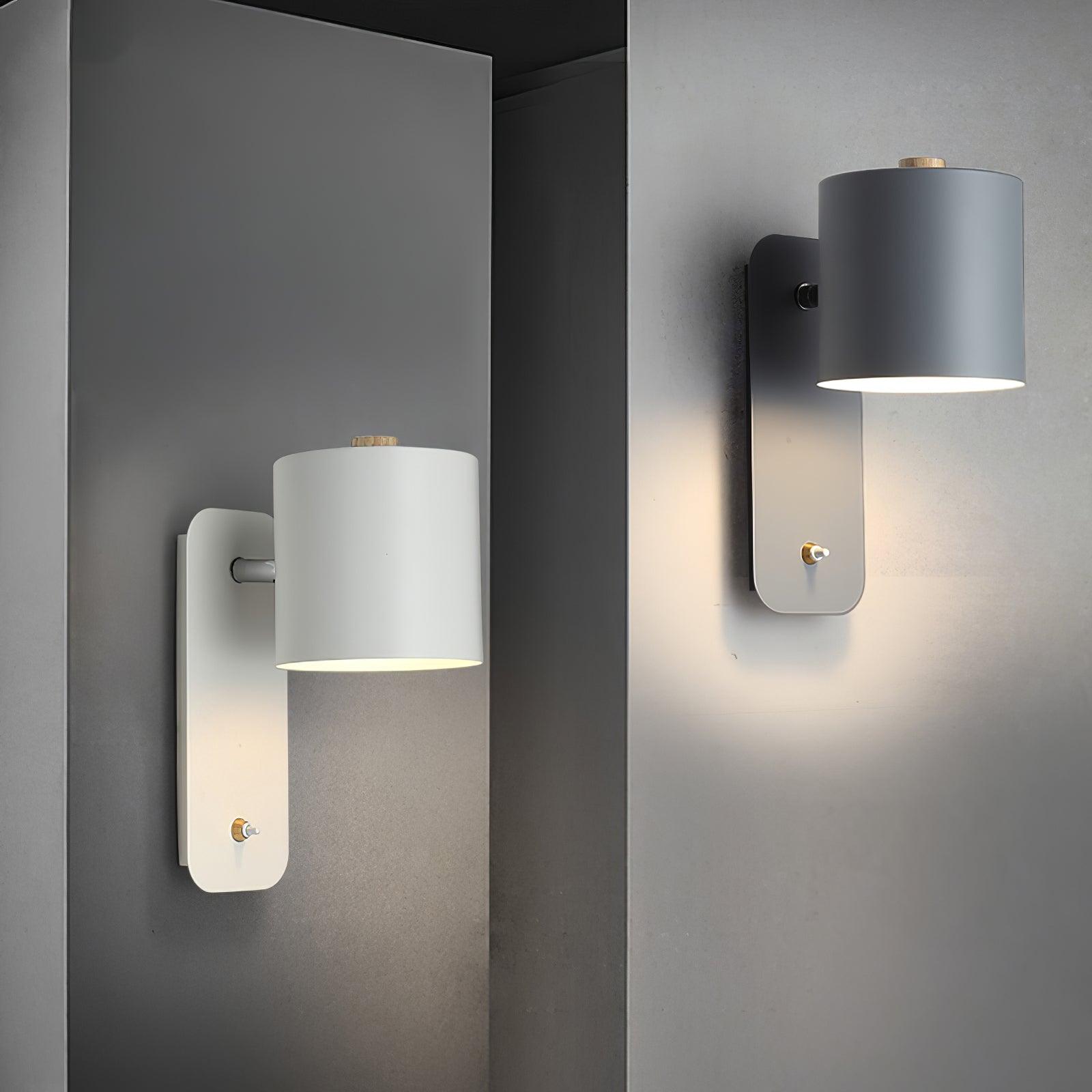 Moderne minimalistische draaibare cilindervormige LED-wandlamp, 1-licht