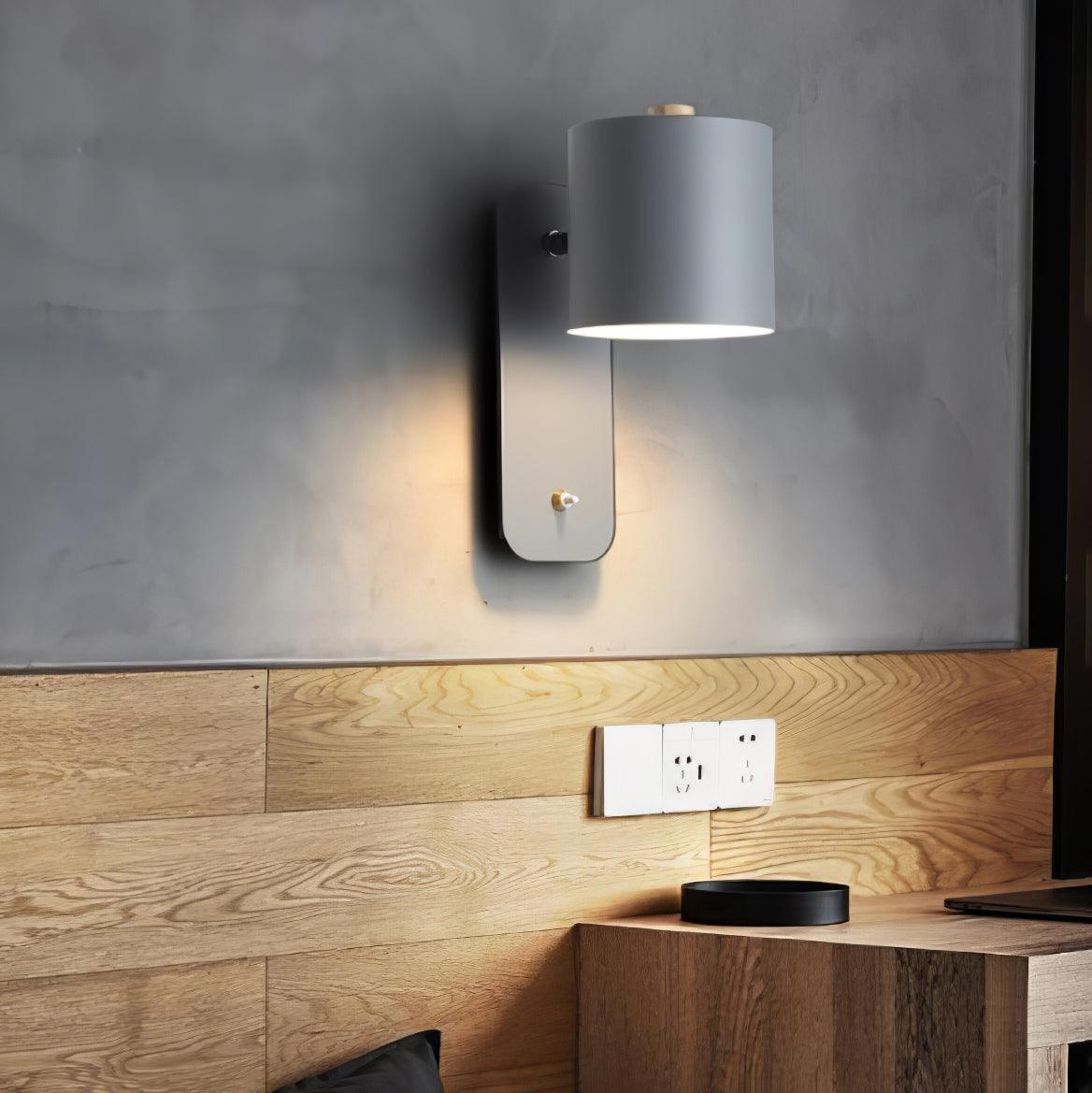 Moderne minimalistische draaibare cilindervormige LED-wandlamp, 1-licht