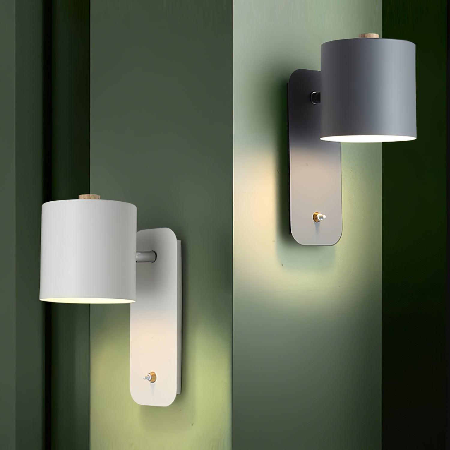 Moderne minimalistische draaibare cilindervormige LED-wandlamp, 1-licht