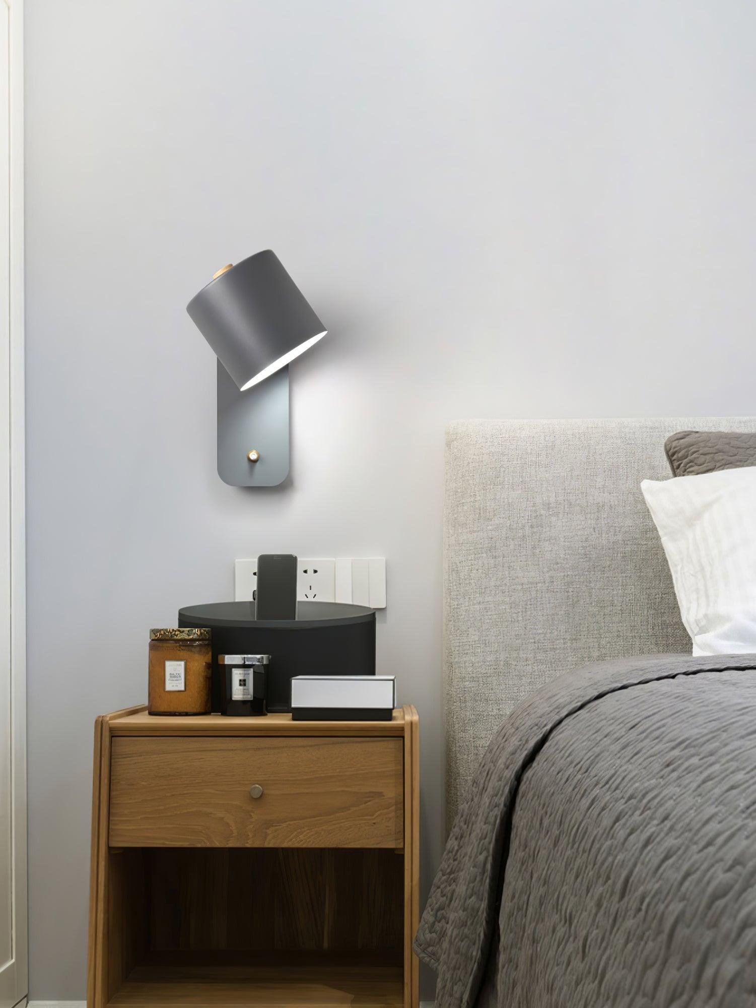 Moderne minimalistische draaibare cilindervormige LED-wandlamp, 1-licht