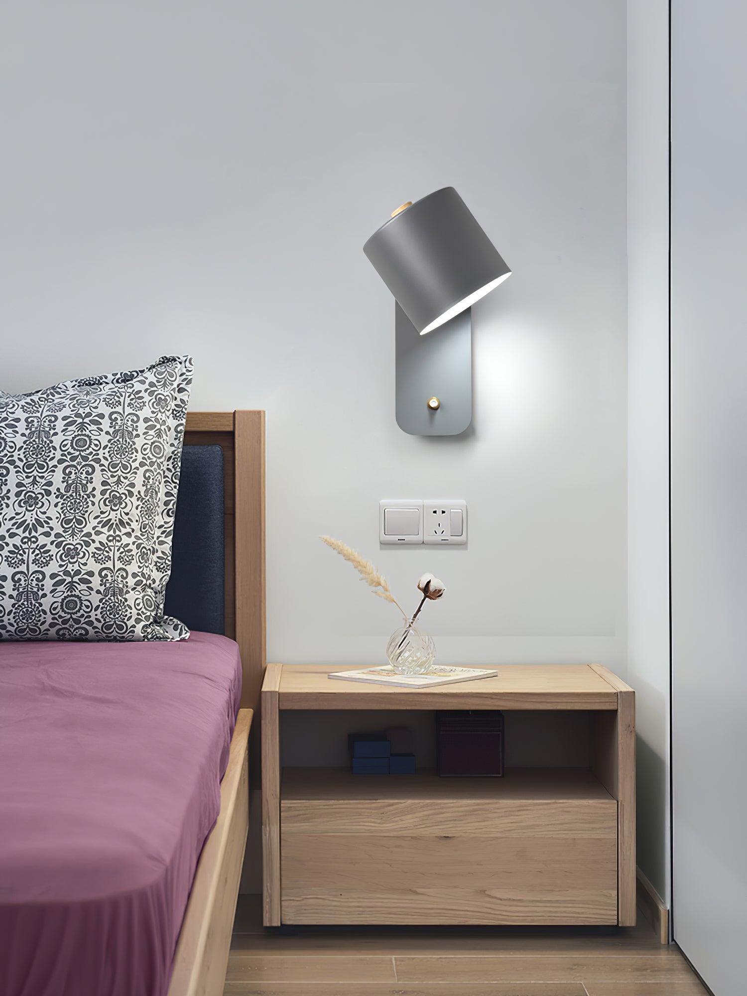 Moderne minimalistische draaibare cilindervormige LED-wandlamp, 1-licht