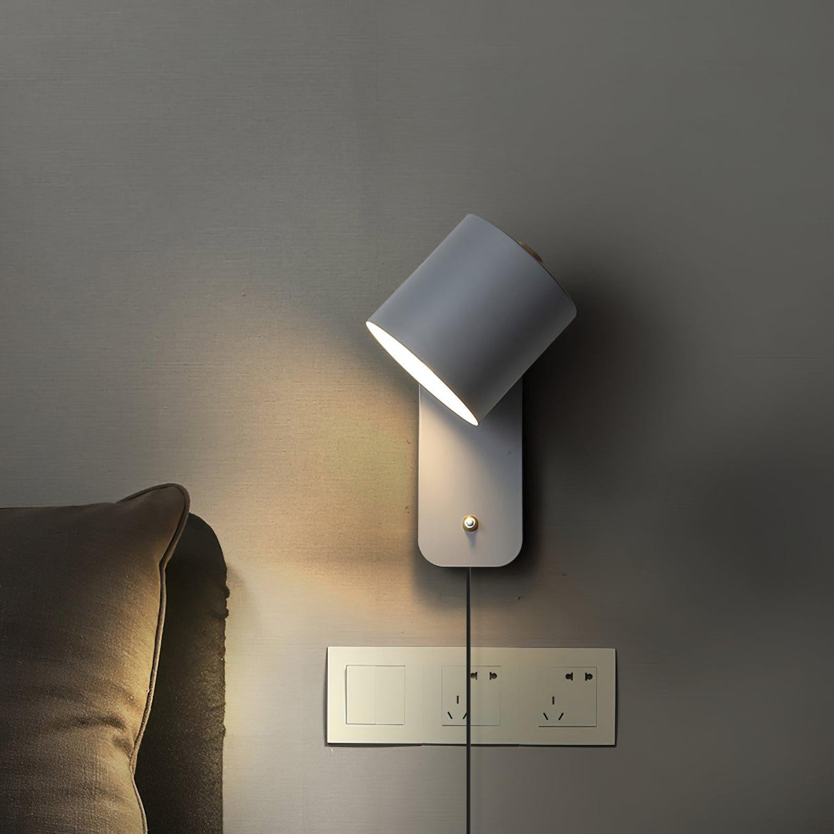 Applique da parete moderna minimalista cilindrica rotante a spina a 1 luce