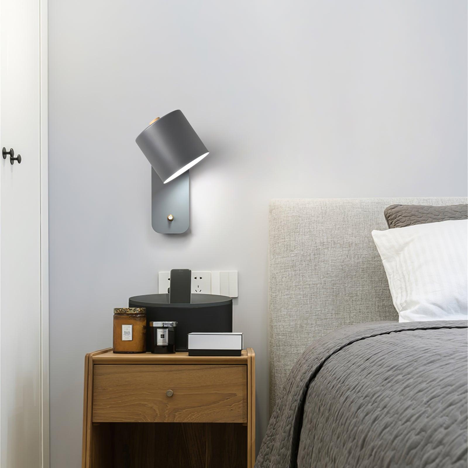 Moderne minimalistische draaibare cilindervormige LED-wandlamp, 1-licht