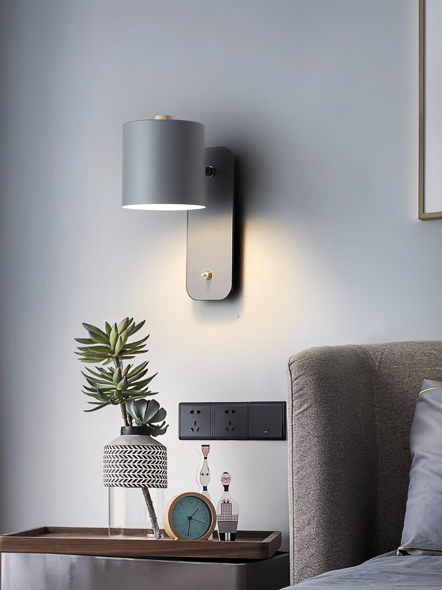 Moderne minimalistische draaibare cilindervormige LED-wandlamp, 1-licht