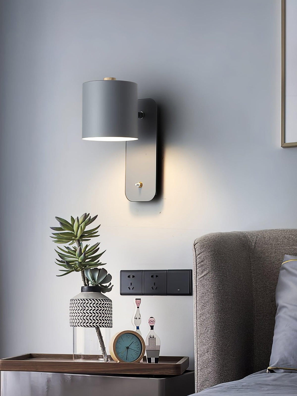 Aplique de pared LED cilíndrico giratorio minimalista moderno 1 luz