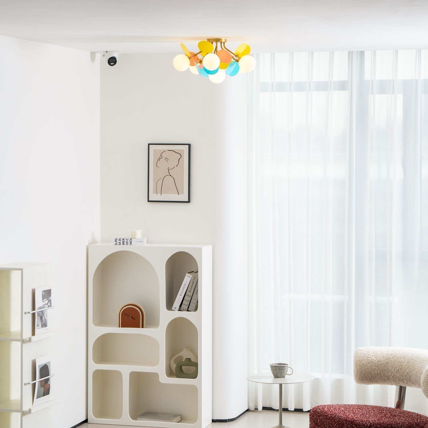 Lampada da soffitto moderna Macaron a globo con LED a 1 luce