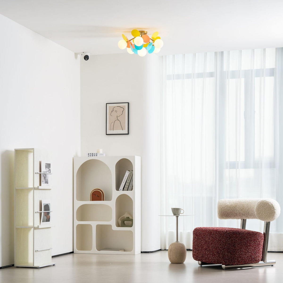 Lampada da soffitto moderna Macaron a globo con LED a 1 luce