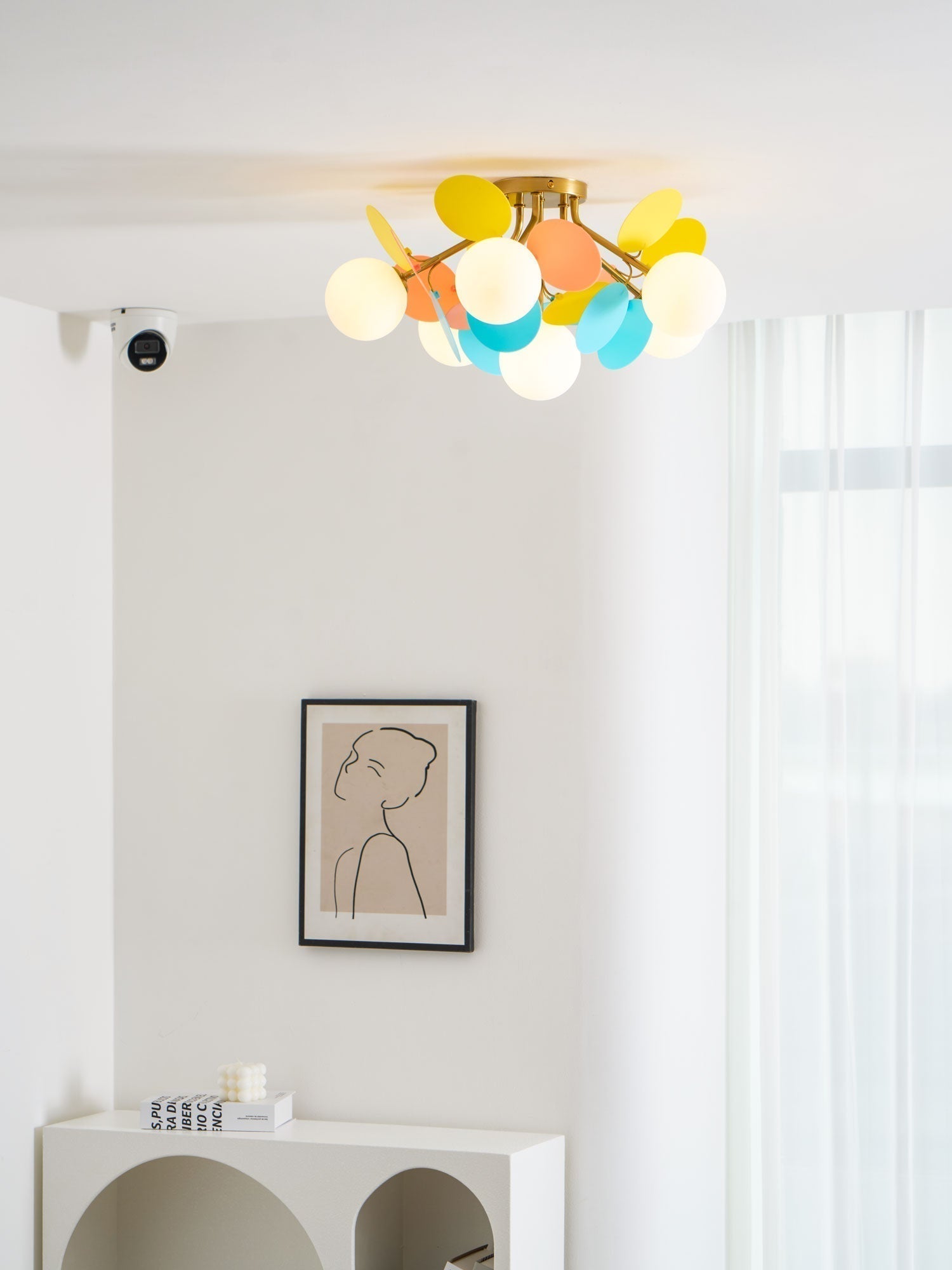 Lampada da soffitto moderna Macaron a globo con LED a 1 luce