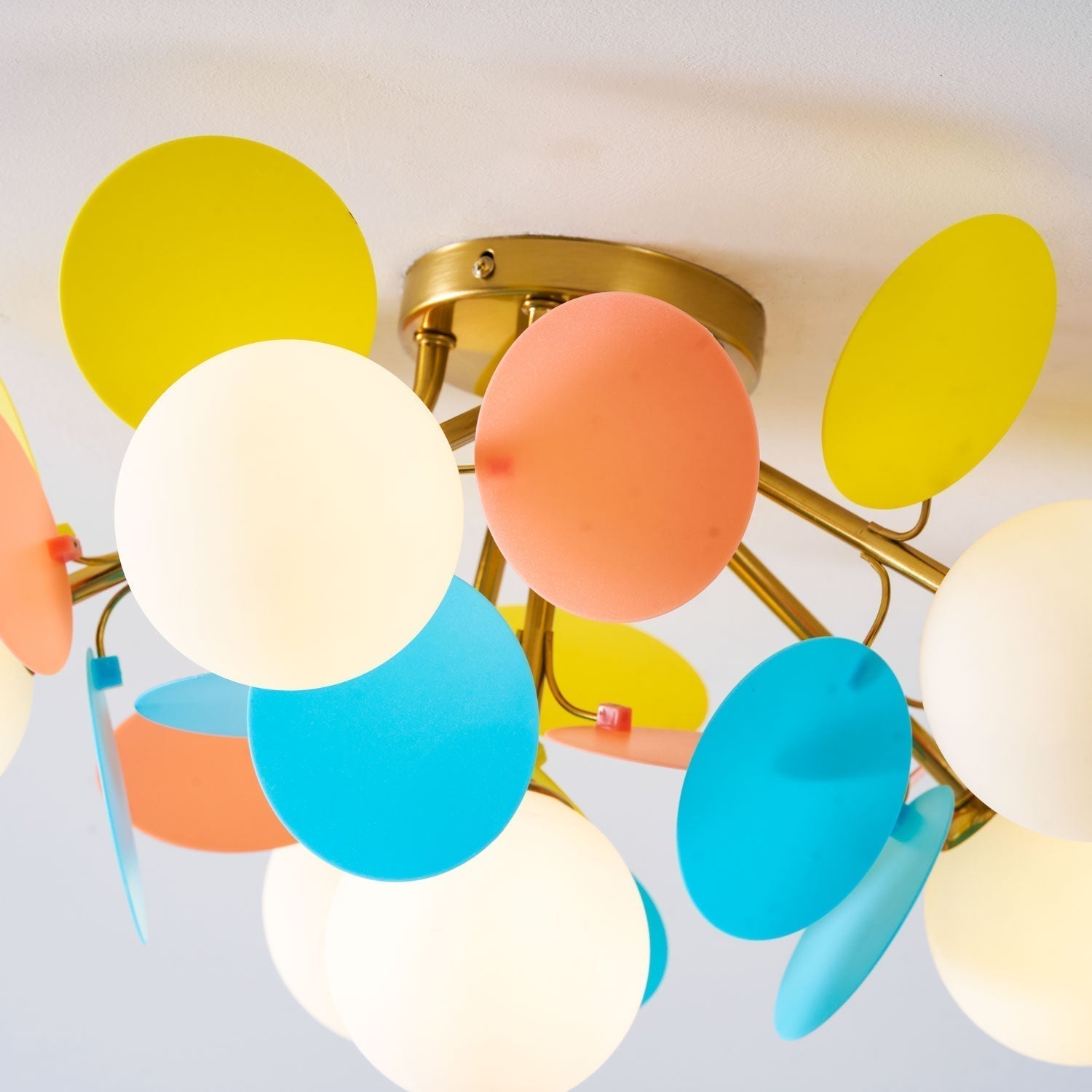 Lampada da soffitto moderna Macaron a globo con LED a 1 luce