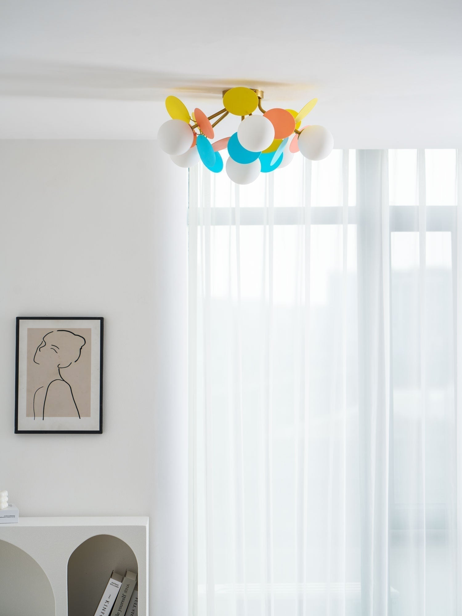 Lampada da soffitto moderna Macaron a globo con LED a 1 luce